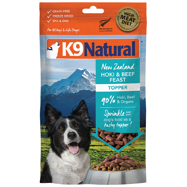K9 Natural Dog Freeze-Dried Hoki & Beef 3.5oz