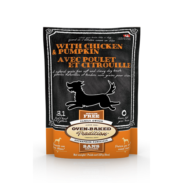 Oven-Baked Tradition Dog Treats GF Chicken/Pumpkin 8 oz