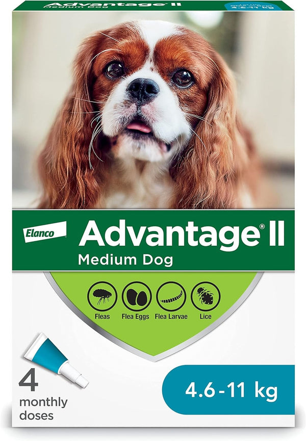 Advantage II - Medium Dog 4.6-11kg 4pk