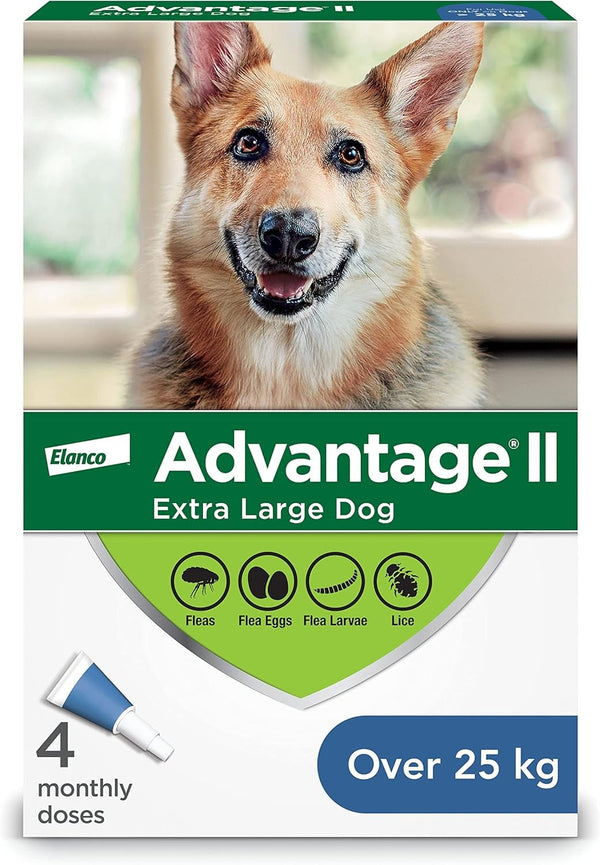 Advantage II - Extra Large Dog 25kg+ 4pk